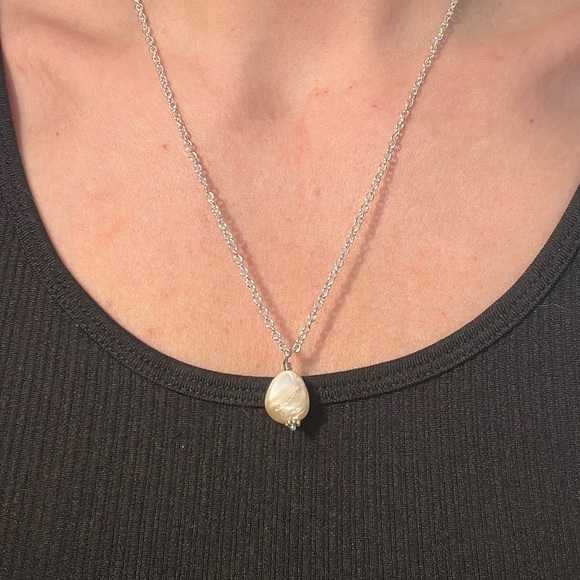 Solitaire pearl necklace #5 - Picture 3 of 8